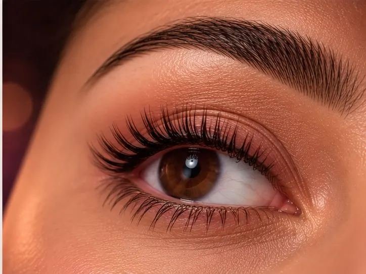 Lifted and tinted natural lashes